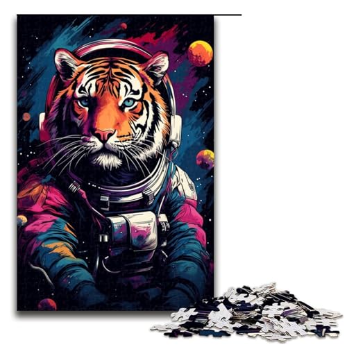 1000 teiliges Puzzle für Erwachsene Astronaut Tiger von SplattersLots Dickes buntes Familien Spaß Puzzle mit passendem Poster und Quizblatt 75 x 50 cm 1000 teiliges Puzzle für Erwachsene Astronaut Tiger von SplattersLots Dickes buntes Familien Spaß Puzzle mit passendem Poster und Quizblatt 75 x 50 cm von QSYFNBZL