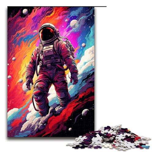 1000 teiliges Puzzle für Erwachsene Astronaut von Splatters viele Dicke farbige Wolken Puzzle für Lernspiele Herausforderungen Spielzeug Kunstwerk Geschenk 75 x 50 cm von QSYFNBZL