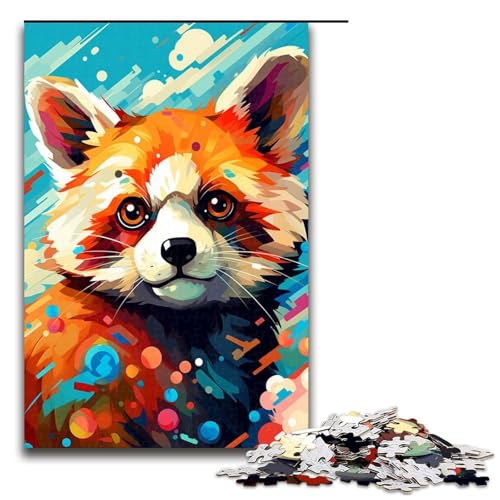 1000 teiliges Puzzle für Erwachsene Baby Roboter Roter Panda von SplattersLots Dickes buntes Puzzle für Kinder Holzpuzzle Lernspiel für Erwachsene 75 x 50 cm von QSYFNBZL