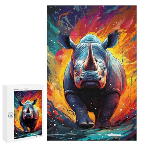 1000 teiliges Puzzle für Erwachsene Bunte Psychedelia mit Neon Nashorn Puzzle für Kinder Holzpuzzle Lernspiel für Erwachsene 75 x 50 cm 1000 teiliges Puzzle für Erwachsene Bunte Psychedelia mit Neon Nashorn Puzzle für Kinder Holzpuzzle Lernspiel für Erwachsene 75 x 50 cm von QSYFNBZL