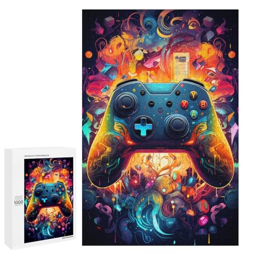 1000 teiliges Puzzle für Erwachsene Bunte Psychedelia mit Neongriffen Puzzle für Lernspiele Herausforderung Spielzeug Kunstwerk Geschenk 75 x 50 cm von QSYFNBZL
