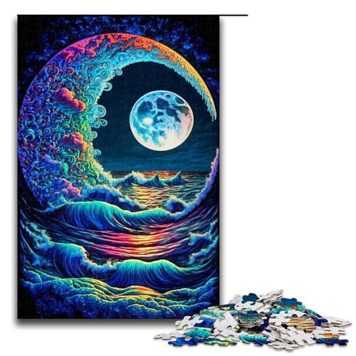 1000 teiliges Puzzle für Erwachsene Bunte Wellen praktisches Spiel 75 x 50 cm von QSYFNBZL