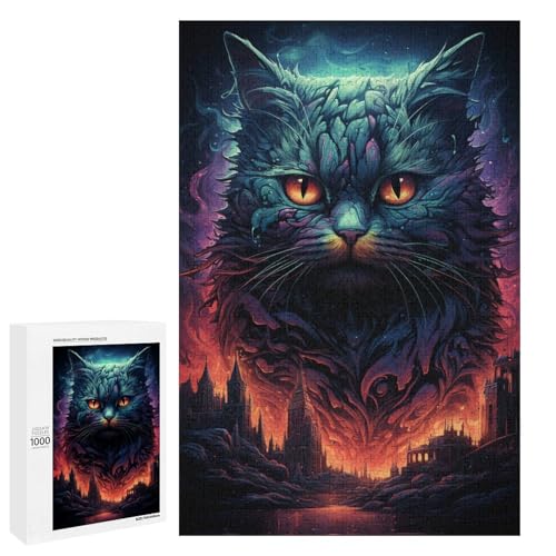 1000 teiliges Puzzle für Erwachsene Bunte psychedelische Katze aus der Zukunft Lernpuzzle Lernspiel für Geburtstag und Weihnachten 75 x 50 cm 1000 teiliges Puzzle für Erwachsene Bunte psychedelische Katze aus der Zukunft Lernpuzzle Lernspiel für Geburtstag und Weihnachten 75 x 50 cm von QSYFNBZL