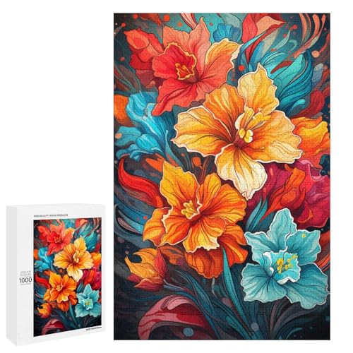 1000 teiliges Puzzle für Erwachsene Bunte psychedelische Narzissen Puzzle für Lernspiele Herausforderung Spielzeug Kunstwerk Geschenk 75 x 50 cm 1000 teiliges Puzzle für Erwachsene Bunte psychedelische Narzissen Puzzle für Lernspiele Herausforderung Spielzeug Kunstwerk Geschenk 75 x 50 cm von QSYFNBZL