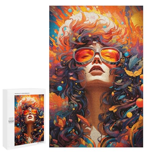 1000 teiliges Puzzle für Erwachsene Bunte psychedelische Tiere Puzzle für Lernspiele Herausforderung Spielzeug Kunstwerk Geschenk 75 x 50 cm von QSYFNBZL