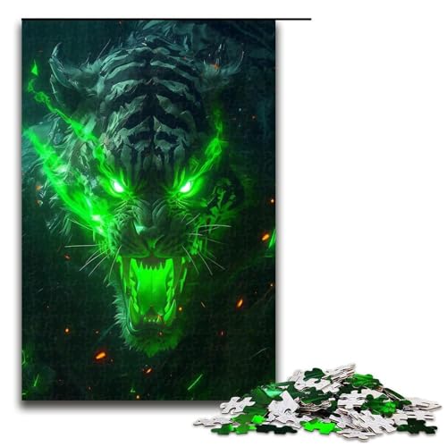 1000 teiliges Puzzle für Erwachsene Dark Neon Tigers Puzzle Hands on Spiel 1000 Teile von QSYFNBZL
