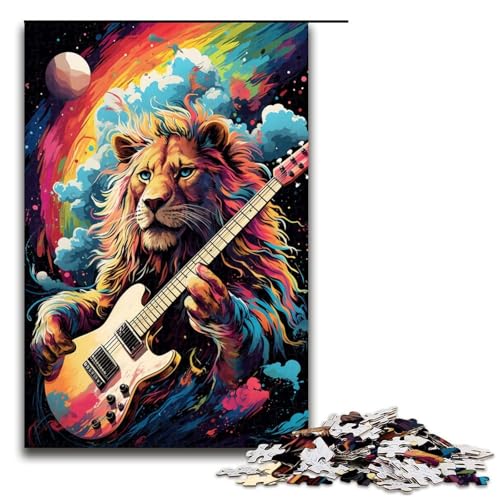 1000 teiliges Puzzle für Erwachsene Der Löwe spielt Gitarre Spiel Puzzles ganze Familie 1000 PCS von QSYFNBZL