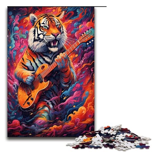 1000 teiliges Puzzle für Erwachsene Der Tiger spielt Gitarre Puzzle für Lernspiele Herausforderung Spielzeug Kunstwerk Geschenk 1000 Teile von QSYFNBZL
