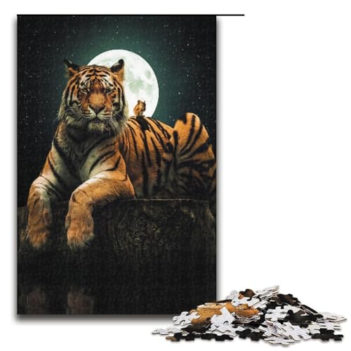 1000 teiliges Puzzle für Erwachsene Der Tiger und das Eichhörnchen praktisches Spiel 75 x 50 cm von QSYFNBZL