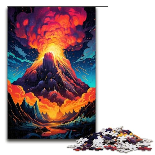 1000 teiliges Puzzle für Erwachsene Der psychedelische Vulkanausbruch Hands on Spiel 75 x 50 cm von QSYFNBZL