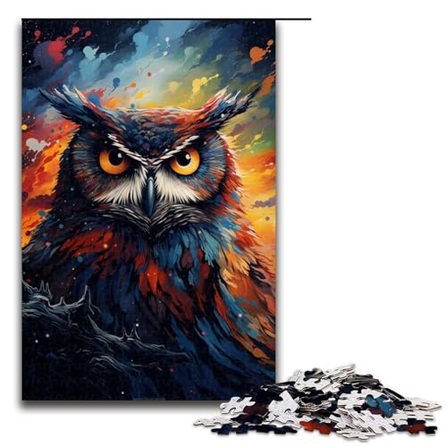 1000 teiliges Puzzle für Erwachsene Die Eule im Krater ist umgeben Lernpuzzle Lernspiel für Geburtstag und Weihnachten 1000 Teile von QSYFNBZL
