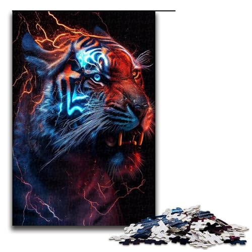 1000 teiliges Puzzle für Erwachsene Elemental Lightning Tigers Puzzle für Kinder Holzpuzzle Lernspiel für Erwachsene 1000 Teile von QSYFNBZL