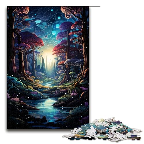 1000 teiliges Puzzle für Erwachsene Fantasie Dschungellandschaft Lernpuzzle Lernspiel für Geburtstag und Weihnachten 75 x 50 cm von QSYFNBZL