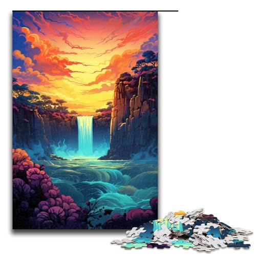 1000 teiliges Puzzle für Erwachsene Fantasie Puzzle Bunte Landschaft Wanddekoration geeignet als Schreibtischdekoration 75 x 50 cm von QSYFNBZL