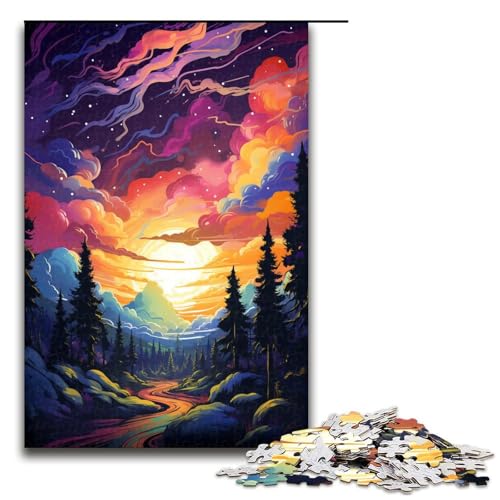 1000 teiliges Puzzle für Erwachsene Fantasie Sonnenuntergangslandschaft Denksportaufgabe Weihnachts und Geburtstagsgeschenke 75 x 50 cm von QSYFNBZL