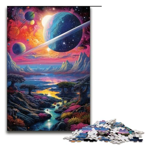 1000 teiliges Puzzle für Erwachsene Fantasie bunter Planet Puzzle für Lernspiele Herausforderung Spielzeug Kunstwerk Geschenk 75 x 50 cm von QSYFNBZL