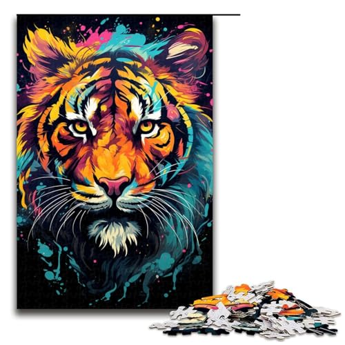 1000 teiliges Puzzle für Erwachsene Fantasie bunter Tiger Puzzle für Erwachsene Holzpuzzle anspruchsvolles Spiel 75 x 50 cm 1000 teiliges Puzzle für Erwachsene Fantasie bunter Tiger Puzzle für Erwachsene Holzpuzzle anspruchsvolles Spiel 75 x 50 cm von QSYFNBZL