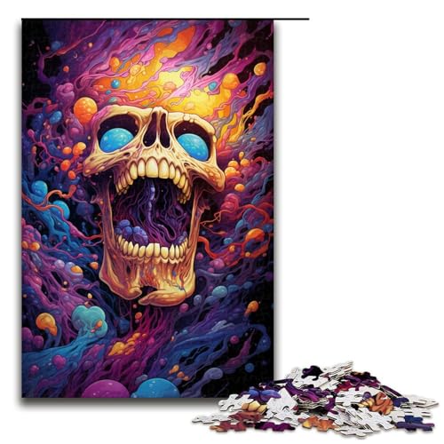 1000 teiliges Puzzle für Erwachsene Fantasie bunter Totenkopf Puzzle für Erwachsene Holzpuzzle anspruchsvolles Spiel 75 x 50 cm 1000 teiliges Puzzle für Erwachsene Fantasie bunter Totenkopf Puzzle für Erwachsene Holzpuzzle anspruchsvolles Spiel 75 x 50 cm von QSYFNBZL