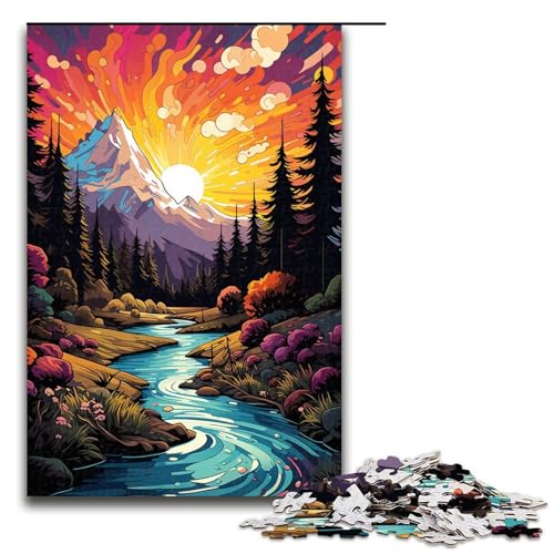 1000 teiliges Puzzle für Erwachsene Fantasie farbenfrohe Flusslandschaft zum Entspannen intellektuelles Lernspielzeug Geschenkideen 75 x 50 cm von QSYFNBZL