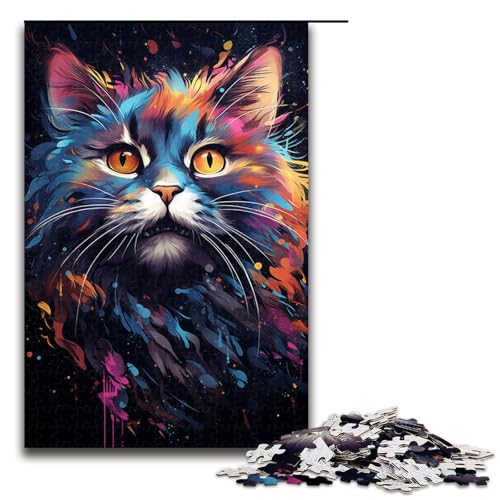 1000 teiliges Puzzle für Erwachsene Fantasie farbenfrohe schöne Katze Puzzle für Erwachsene Holzpuzzle anspruchsvolles Spiel 75 x 50 cm 1000 teiliges Puzzle für Erwachsene Fantasie farbenfrohe schöne Katze Puzzle für Erwachsene Holzpuzzle anspruchsvolles Spiel 75 x 50 cm von QSYFNBZL