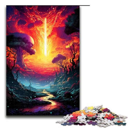 1000 teiliges Puzzle für Erwachsene Fantasy Dschungellandschaft Spielpuzzle ganze Familie 75 x 50 cm von QSYFNBZL