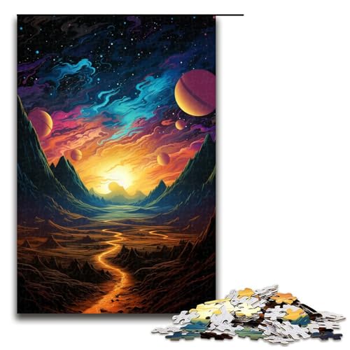 1000 teiliges Puzzle für Erwachsene Fantasy Nachtansicht Denksportaufgabe Weihnachts und Geburtstagsgeschenke 75 x 50 cm von QSYFNBZL