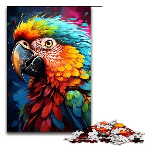 1000 teiliges Puzzle für Erwachsene Fantasy Puzzle mit psychedelischem Papagei anspruchsvolles Spiel EIN Kunstwerk geeignet für Jugendliche ab 14 Jahren 75 x 50 cm von QSYFNBZL
