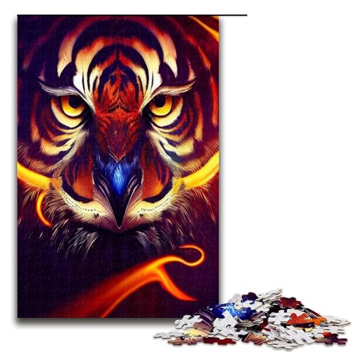 1000 teiliges Puzzle für Erwachsene Feuertiger Eulen Spiel Puzzles ganze Familie 1000 PCS von QSYFNBZL