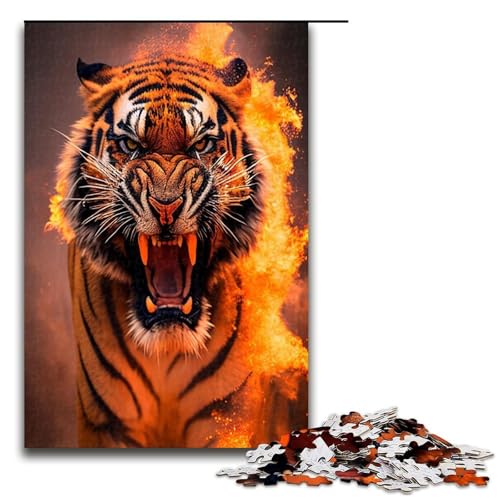 1000 teiliges Puzzle für Erwachsene Feuertiger Puzzle Hands on Spiel 1000 Teile von QSYFNBZL