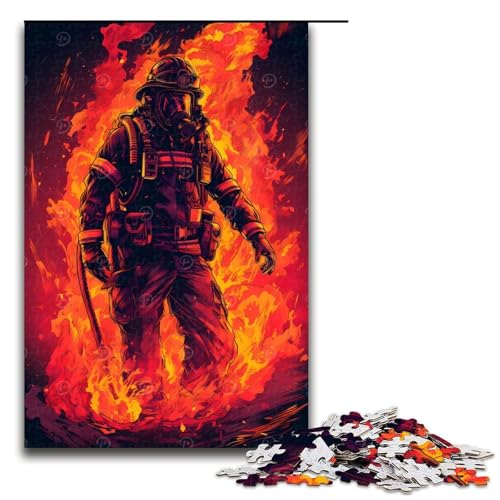 1000 teiliges Puzzle für Erwachsene Feuerwehrmann_Flammen Puzzle Hands on Spiel 1000 Teile von QSYFNBZL