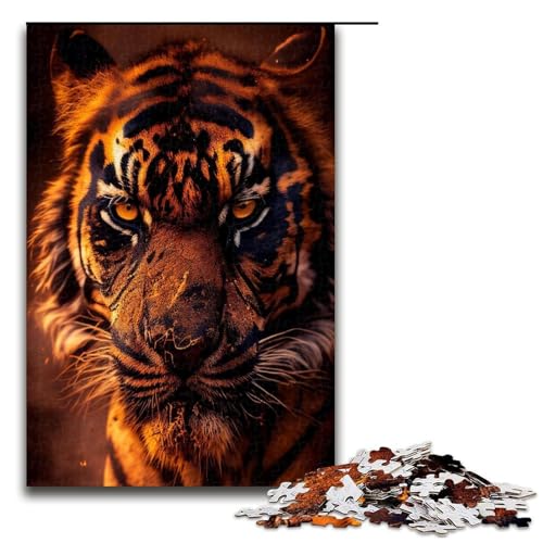 1000 teiliges Puzzle für Erwachsene Fiery Tigers Puzzle Hands on Spiel 1000 PCS von QSYFNBZL
