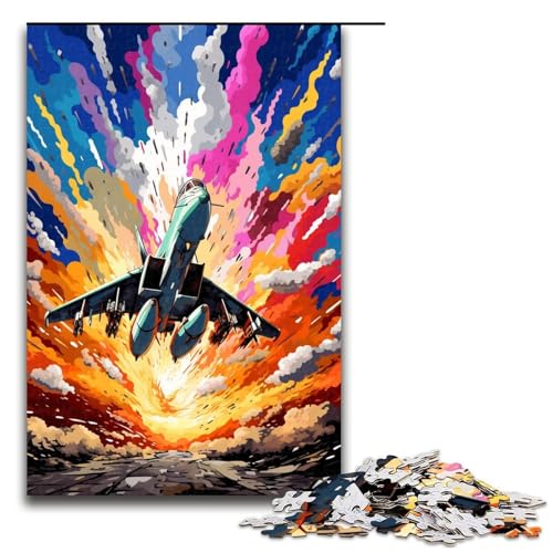 1000 teiliges Puzzle für Erwachsene Flugzeuge sind von Spritzern umgeben viele Bunte Farbpuzzles Lernspiel für Geburtstag und Weihnachten 75 x 50 cm von QSYFNBZL