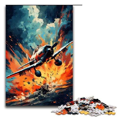 1000 teiliges Puzzle für Erwachsene Flugzeuge sind von Spritzern umgeben viele Bunte Farbpuzzles für Kinder Holzpuzzle Lernspiel für Erwachsene 75 x 50 cm von QSYFNBZL