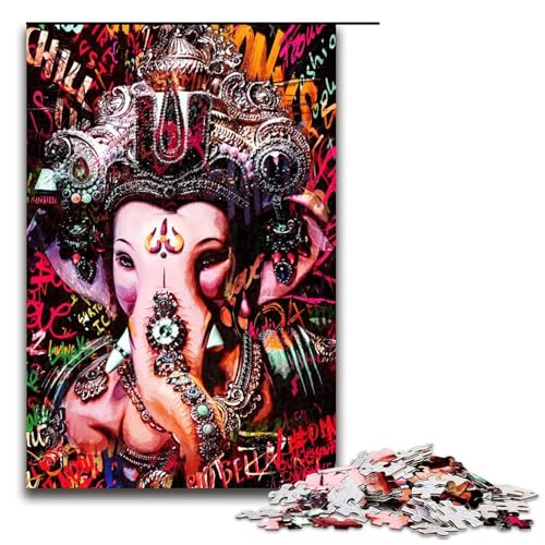1000 teiliges Puzzle für Erwachsene Ganesh Puzzle Lernspiel Herausforderung Spielzeug Kunstwerk Geschenk 75 x 50 cm von QSYFNBZL