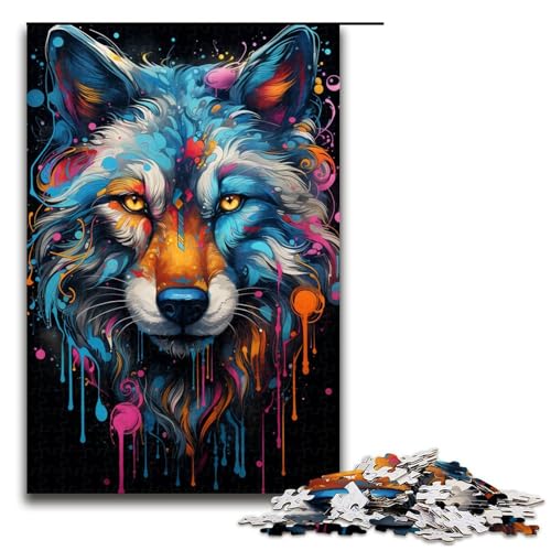 1000 teiliges Puzzle für Erwachsene Gemälde eines farbenfrohen Wolfs Spielpuzzles ganze Familie 75 x 50 cm 1000 teiliges Puzzle für Erwachsene Gemälde eines farbenfrohen Wolfs Spielpuzzles ganze Familie 75 x 50 cm von QSYFNBZL