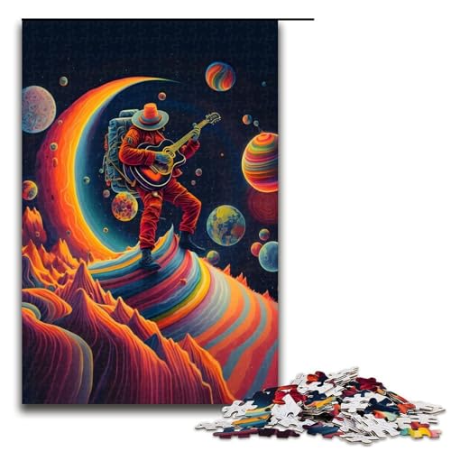 1000 teiliges Puzzle für Erwachsene Gitarrist Puzzle für Erwachsene Holzpuzzle anspruchsvolles Spiel 75 x 50 cm von QSYFNBZL