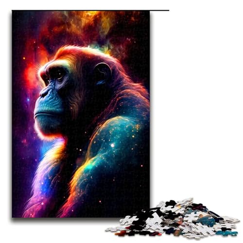 1000 teiliges Puzzle für Erwachsene Gorilla Puzzle Geburtstagsgeschenk für Teenager ab 14 Jahren 75 x 50 cm von QSYFNBZL