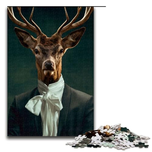 1000 teiliges Puzzle für Erwachsene Hirsch Figur Lernpuzzle Lernspiel für Geburtstag und Weihnachten 75 x 50 cm von QSYFNBZL