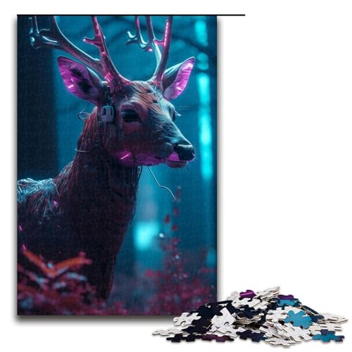 1000 teiliges Puzzle für Erwachsene Hirsch14 Lernspiel Herausforderung Spielzeug Kunstwerk Geschenk 75 x 50 cm von QSYFNBZL
