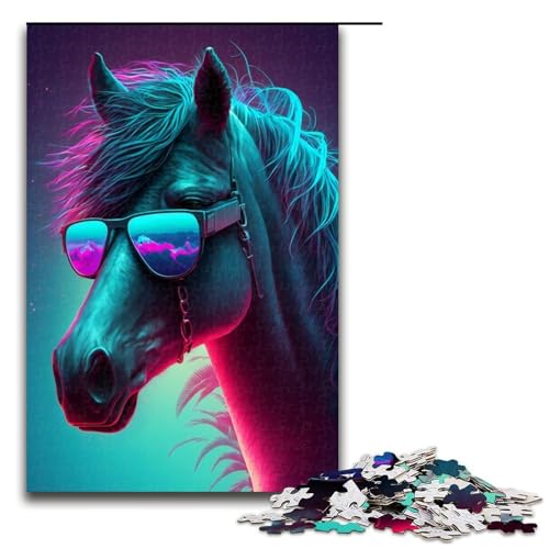 1000 teiliges Puzzle für Erwachsene Horsewave Puzzles für Erwachsene Holzpuzzle anspruchsvolles Spiel 75 x 50 cm von QSYFNBZL