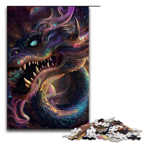 1000 teiliges Puzzle für Erwachsene Hypnotischer Weltraumdrache Geburtstagsgeschenk für Teenager ab 14 Jahren 75 x 50 cm von QSYFNBZL