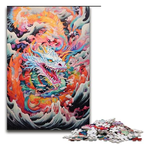 1000 teiliges Puzzle für Erwachsene Japanisches Drachenpuzzle für Kinder Holzpuzzle Lernspiel für Erwachsene 1000 Teile von QSYFNBZL