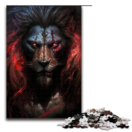 1000 teiliges Puzzle für Erwachsene Löwe Lernpuzzle Lernspiel für Geburtstag Weihnachten 75 x 50 cm von QSYFNBZL