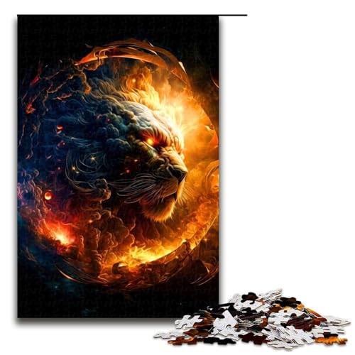 1000 teiliges Puzzle für Erwachsene Löwen Puzzle Lernspiel Herausforderung Spielzeug Kunstwerk Geschenk 75 x 50 cm von QSYFNBZL