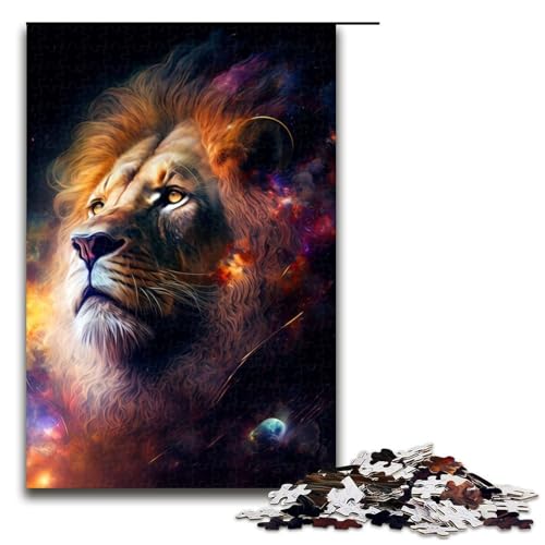 1000 teiliges Puzzle für Erwachsene Löwen Puzzle Lernspiel Herausforderung Spielzeug Kunstwerk Geschenk 75 x 50 cm von QSYFNBZL