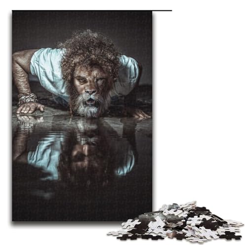 1000 teiliges Puzzle für Erwachsene Löwenmensch Lernspiel Herausforderung Spielzeug Kunstwerk Geschenk 75 x 50 cm von QSYFNBZL