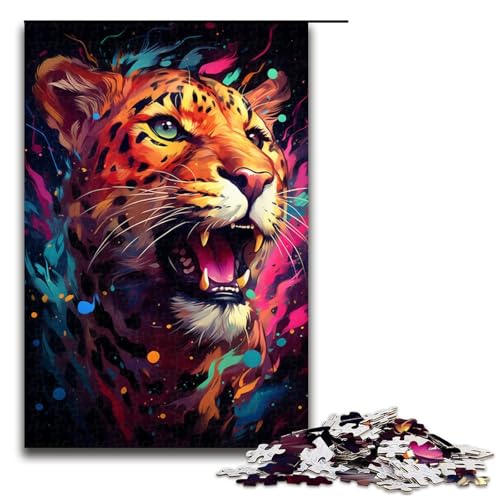 1000 teiliges Puzzle für Erwachsene Malen Bunte Leoparden Puzzles für Erwachsene Holzpuzzle anspruchsvolles Spiel 75 x 50 cm 1000 teiliges Puzzle für Erwachsene Malen Bunte Leoparden Puzzles für Erwachsene Holzpuzzle anspruchsvolles Spiel 75 x 50 cm von QSYFNBZL