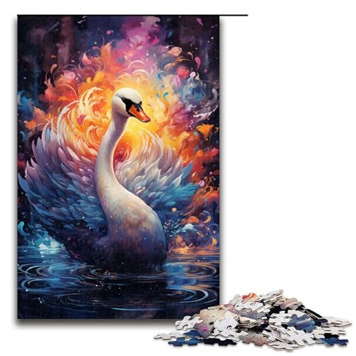 1000 teiliges Puzzle für Erwachsene Malen Farbe Schwan Lernpuzzle Lernspiel für Geburtstag Weihnachten 75 x 50 cm 1000 teiliges Puzzle für Erwachsene Malen Farbe Schwan Lernpuzzle Lernspiel für Geburtstag Weihnachten 75 x 50 cm von QSYFNBZL