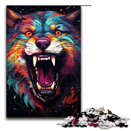 1000 teiliges Puzzle für Erwachsene Malen Farbe Wolf Familienaktivität Puzzle Familienspiel Stressabbau schwieriges Herausforderungspuzzle 75 x 50 cm 1000 teiliges Puzzle für Erwachsene Malen Farbe Wolf Familienaktivität Puzzle Familienspiel Stressabbau schwieriges Herausforderungspuzzle 75 x 50 cm von QSYFNBZL