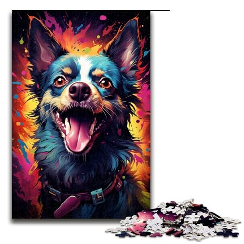 1000 teiliges Puzzle für Erwachsene Malen Farbiger Chihuahua Hund Puzzle für Lernspiele Herausforderung Spielzeug Kunstwerk Geschenk 75 x 50 cm 1000 teiliges Puzzle für Erwachsene Malen Farbiger Chihuahua Hund Puzzle für Lernspiele Herausforderung Spielzeug Kunstwerk Geschenk 75 x 50 cm von QSYFNBZL